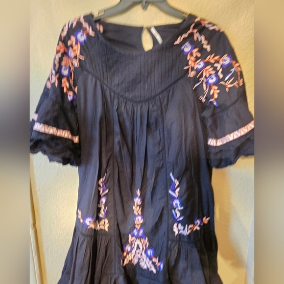 FREE PEOPLE Oversized PAVLO Boho EMBROIDERED DRESS Sz Medium - Picture 6 of 13